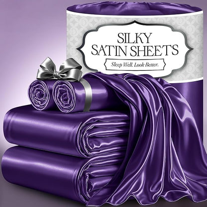 Satin Sheet Set - Purple