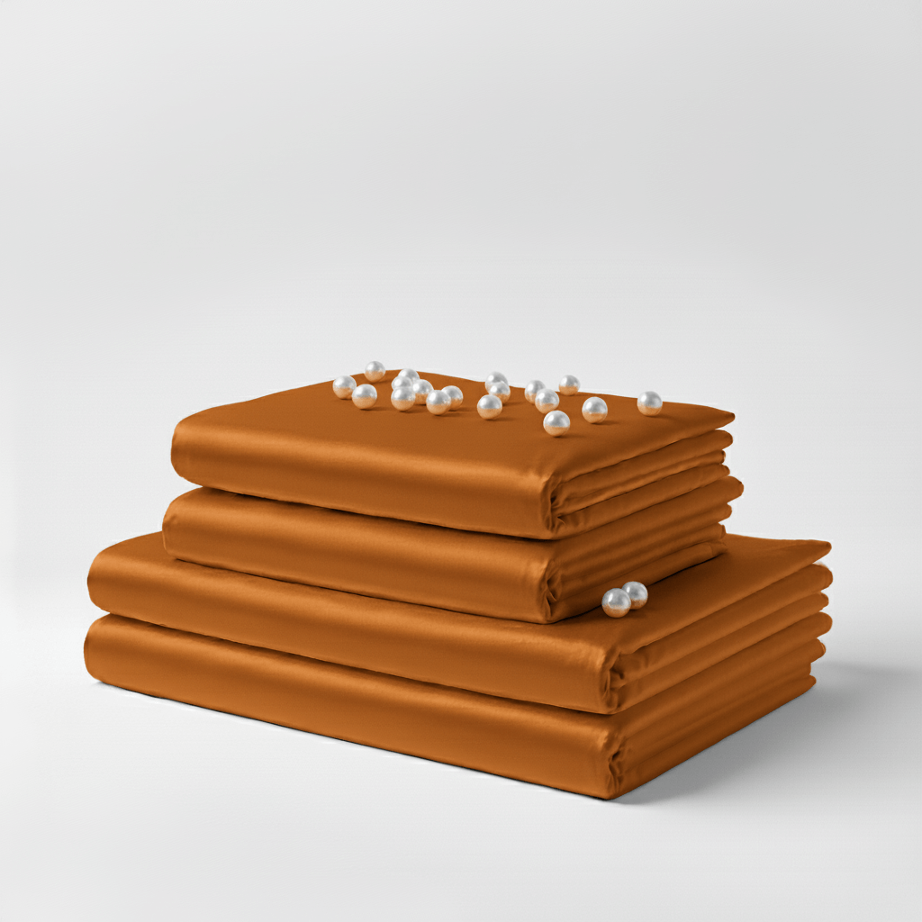 Satin Sheet Set - Burnt Orange