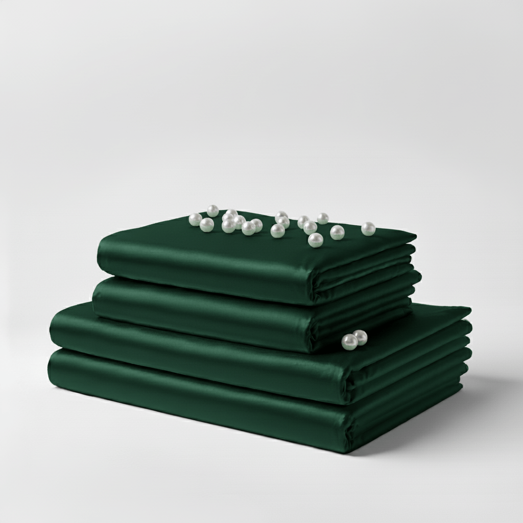 Satin Sheet Set - Dark Green