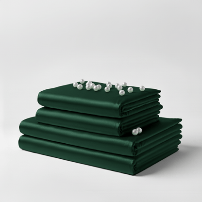 Satin Sheet Set - Dark Green