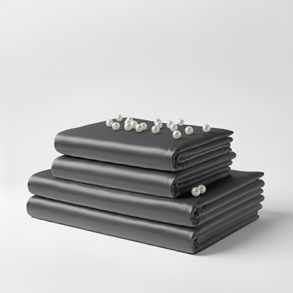 Satin Sheet Set - Stone Grey