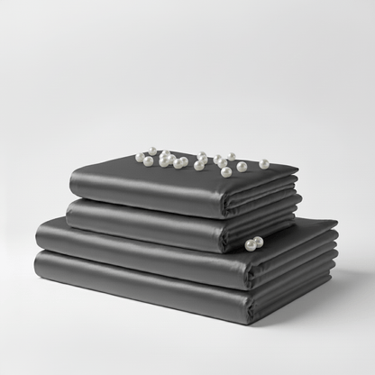 Satin Sheet Set - Stone Grey