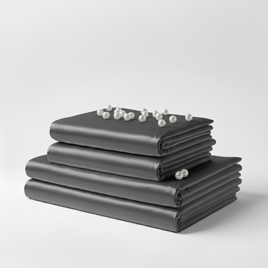 Satin Sheet Set - Stone Grey