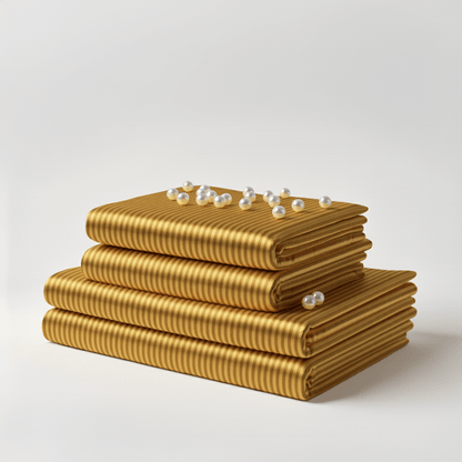 Satin Sheet Set - Striped Gold