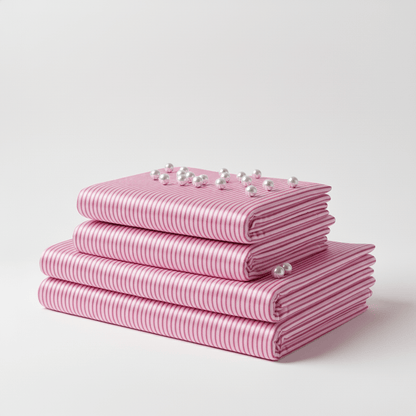 Satin Sheet Set - Striped Pink