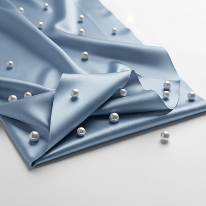 Satin Fitted Sheet - Baby Blue