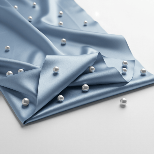 Satin Fitted Sheet - Baby Blue
