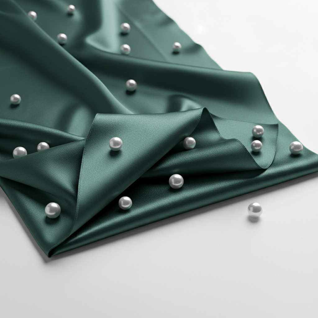 Satin Fitted Sheet - Dark Green
