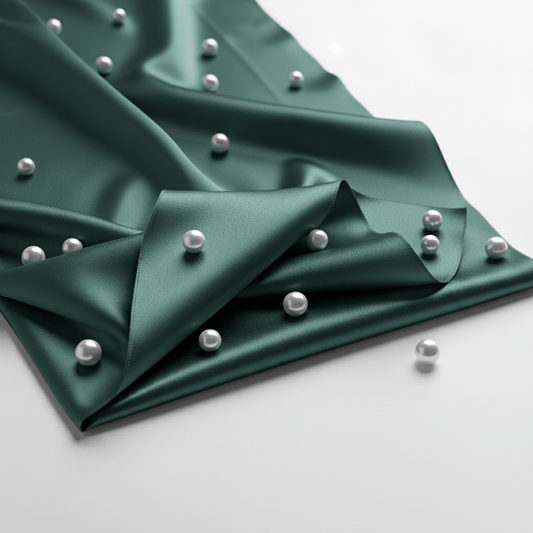 Satin Fitted Sheet - Dark Green
