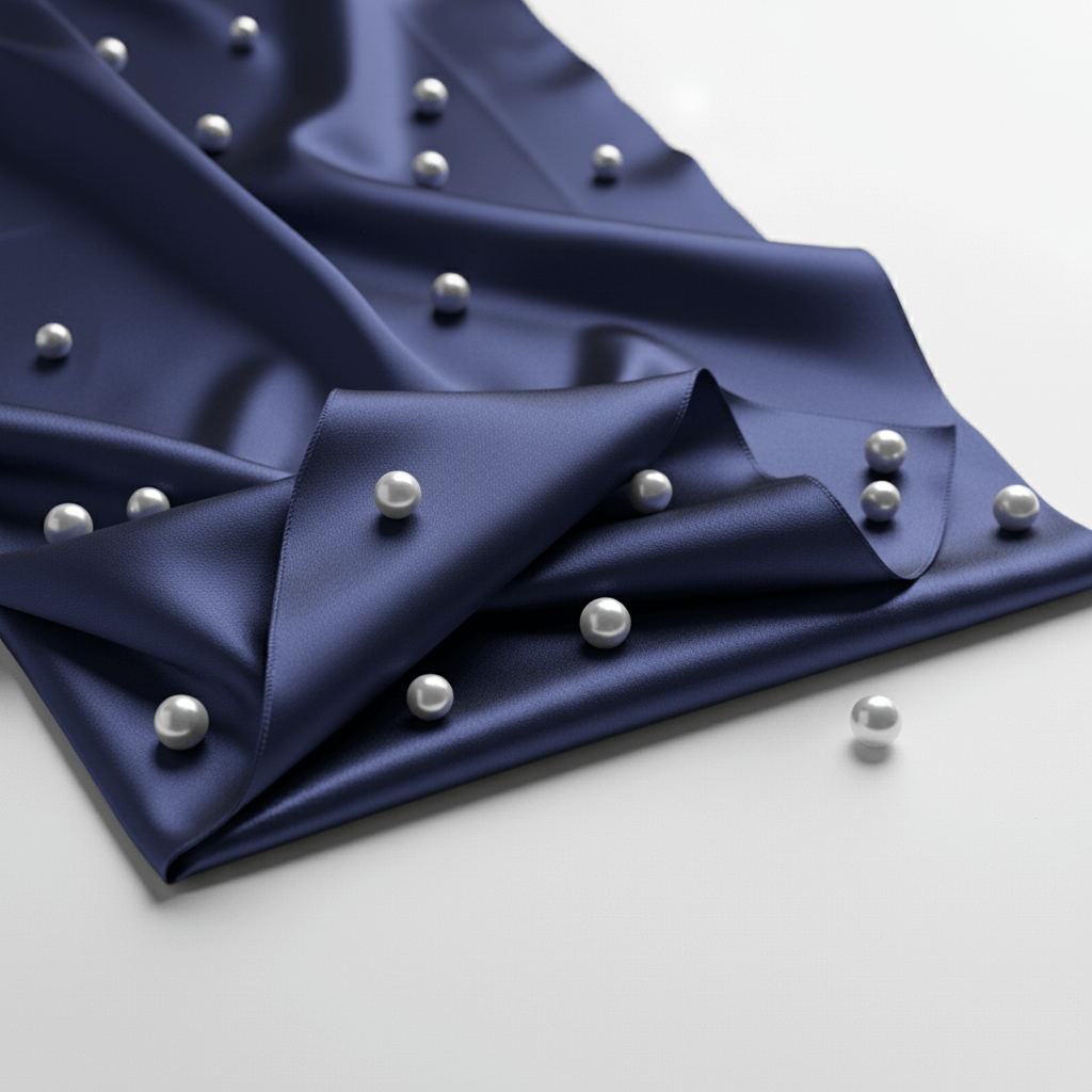 Satin Fitted Sheet - Navy Blue