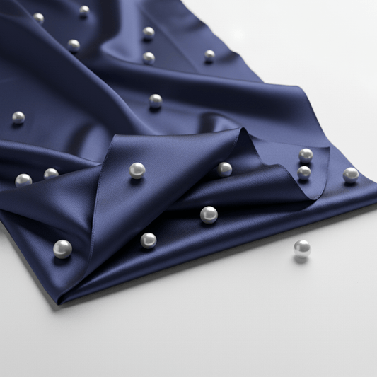 Satin Fitted Sheet - Navy Blue