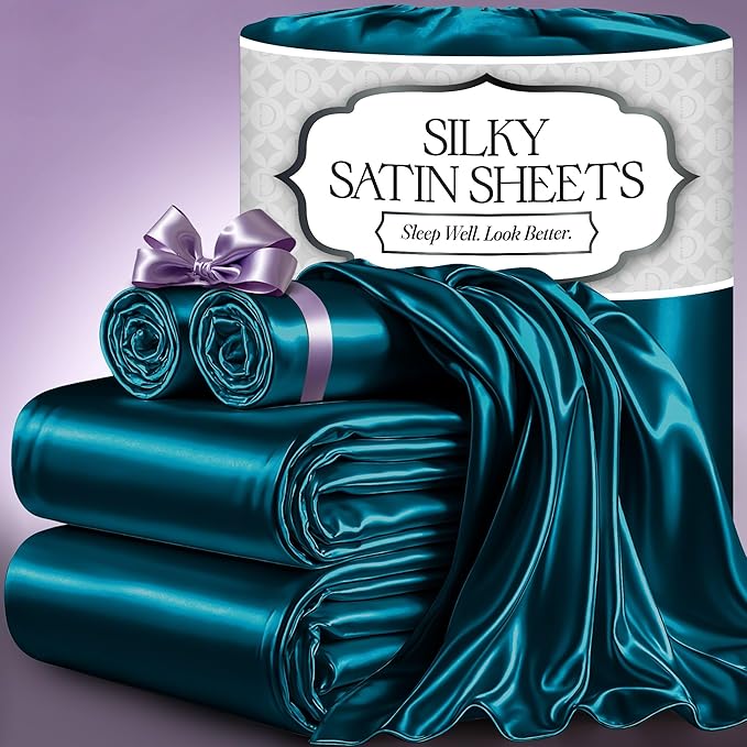 Satin Sheet Set - Sea Teal
