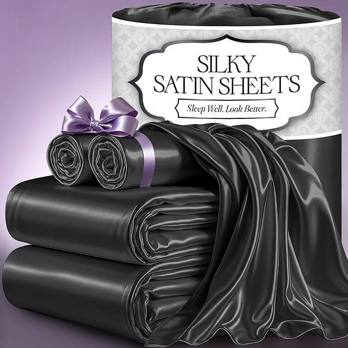 Satin Sheet Set - Stone Grey